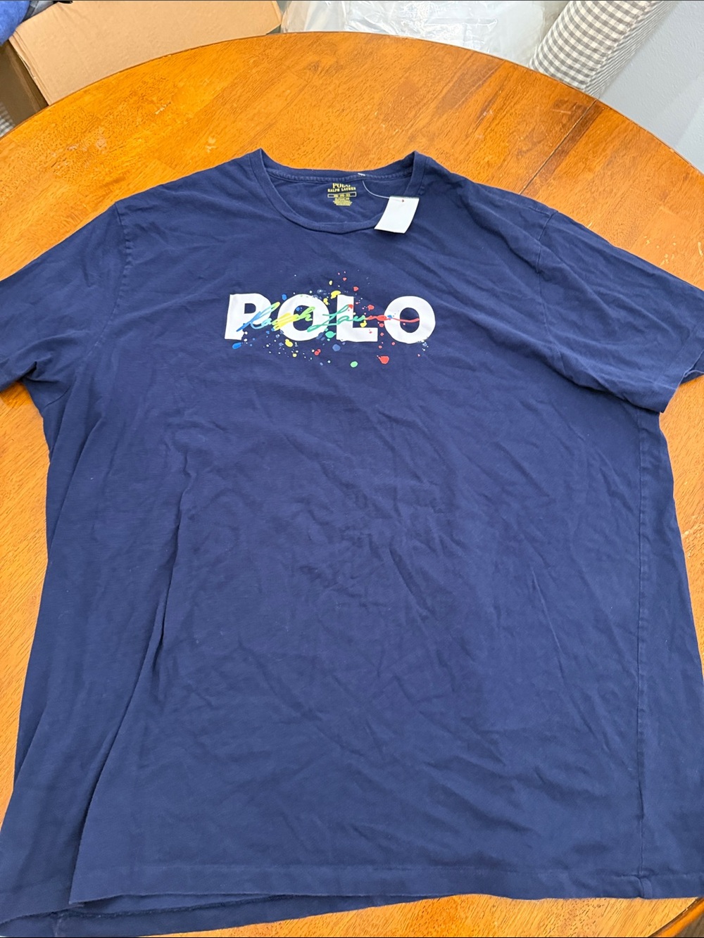 Polo by Ralph Lauren Navy Short Sleeve Tee with Multicolor POLO Logo xxxl
